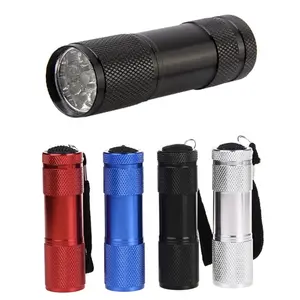Clover UV 9 LED Mini Blacklight Flashlight Torch Light 395nM UV flashlight for Scorpion Money Detector Hunter Finder