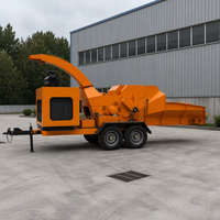 Broyeur de bois forestier portable à moteur diesel, déchiqueteuse de bûches, broyeur de feuilles, avec lames à tambour robustes pour usage agricole