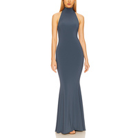 Robe de soirée maxi à queue de poisson élégante, sur mesure, vente chaude, OEM, coupe ajustée et évasée, robes de fête pour femmes