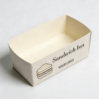 Boîte à sushi en carton biodégradable de qualité alimentaire, design personnalisé, réutilisable, conteneur à sandwich fait main, boîte à collation, boîte à hamburger