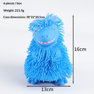 Nouveau jouet anti-stress transfrontalier en TPR, dinosaure de dessin animé à poils longs et paillettes, jouet créatif en caoutchouc souple pour jeunes (7-14 ans) - Product Image 5