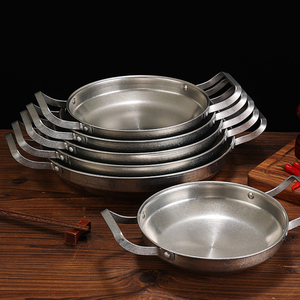 Cacerola de acero inoxidable ollas secas cocina casera mariscos arroz olla <span class=keywords><strong>Paella</strong></span> Pan Picnic aperitivos platos utensilios de cocina con asa para Cocina - Product Image 3