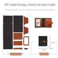 Offre Spéciale bricolage hommes Double pli portefeuille à la main en cuir fournitures Kit matériel paquet pour hommes femmes cadeau de vacances