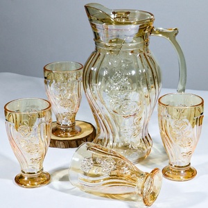 Service à thé en verre transparent de style moyen-oriental avec logo personnalisé de luxe, <span class=keywords><strong>carafe</strong></span> à eau froide, <span class=keywords><strong>pichet</strong></span>, pot à eau en verre - Product Image 5