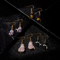 Boucles d'oreilles créoles en perles de pierres précieuses, breloque cœur, style romantique coquette, faites à la main, motif raisin, bijoux bohèmes, cadeau unique