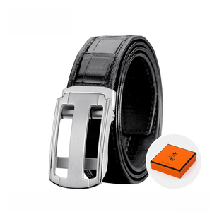 <span class=keywords><strong>Ceinture</strong></span> <span class=keywords><strong>pour</strong></span> homme en cuir de <span class=keywords><strong>ventre</strong></span> d'alligator véritable, boucle automatique en acier inoxydable, <span class=keywords><strong>ceinture</strong></span> jeune et polyvalente de luxe - Product Image 1