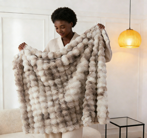 Plaid en fausse <span class=keywords><strong>fourrure</strong></span> personnalisable 60x80 pouces, marron tie-dye, doux et confortable pour canapé, fauteuil et usage domestique - Product Image 1