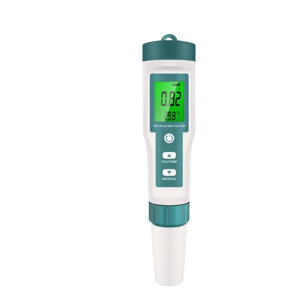 Pluma de detección de calidad del agua 7 en 1, detecta medidor de pH/TDS/TEP C/salinidad/SG/PEN Rpen detector de agua