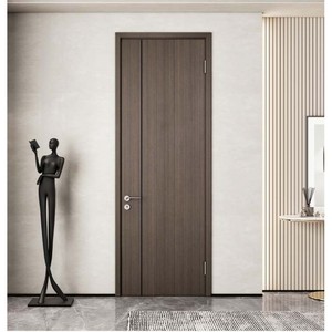 Dernier modèle Logo en bois fini Placement en érable Portes d'entrée en bois de grange en verre personnalisées - Product Image 4