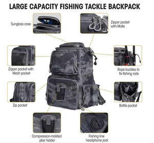 מותאם אישית חדש צבע פוליאסטר חומר עמיד מים תיק דיג עם תכונה מובנית - Product Image 5