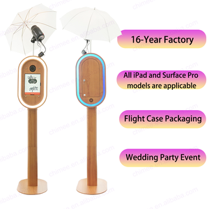 Cabina fotográfica pintada con <span class=keywords><strong>espejo</strong></span> de madera y metal ovalado, cabina de fotos para iPad Dslr, cabina fotográfica para fiestas, soporte para impresora - Product Image 3