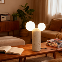 Lampe de chevet rétro jaune en pierre de grotte pour salon, chambre à coucher, bureau, lecture, décoration d'ambiance créative