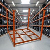 Étagères de stockage de palettes robustes à 4 poteaux en métal avec revêtement en poudre durable pour la logistique de transport