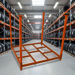 Porta Pneumatici Doppio da Parete, Sistema di Stoccaggio per Garage, Supporti a Muro per Organizzazione Domestica, Salvaspazio in Metallo - Product Image 1
