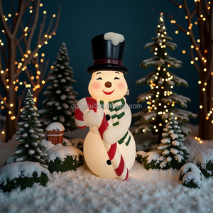 Décorations de Noël, ornements bonhomme de neige, statues de bonhomme de neige en plastique, décorations créatives pour la maison et les fêtes - Product Image 2