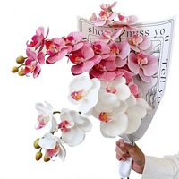 Anggrek Phalaenopsis Buatan Tangan Berkualitas Tinggi dari Sutra Artifisial untuk Dekorasi Rumah, Buket Bunga Seperti Asli dengan Sentuhan Lembut, Cocok untuk Hadiah Wisuda