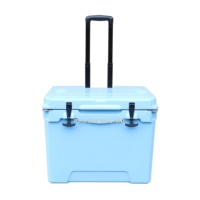 Glacière à roulettes 45qt en PE thermique pour canettes, camping et pêche