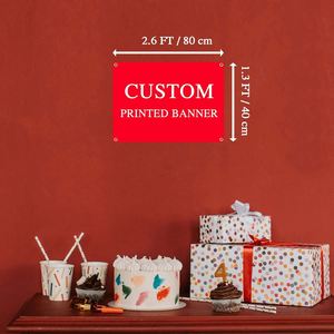 Banderas Colgantes Personalizadas de Poliéster Ecológico de 16X32 Pulgadas/40X80cm, Letreros Personalizados para Interiores y Exteriores, Fiestas de Cumpleaños, Digitales - Product Image 3