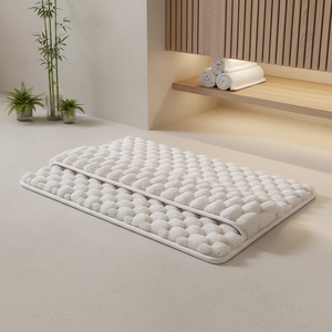 बुने मेमोरी फोम सोखने वाले त्वरित-शुष्क आधुनिक सरल ठोस रंग बाथरूम चटाई के लिए समर्थन के साथ - Product Image 1