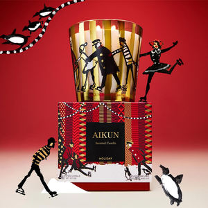 Bougie parfumée AIKUN en verre artisanal de luxe à base de soja, écologique, coffret cadeau floral d'aromathérapie pour les fêtes de Diwali, pour hôtel, café - Product Image 2