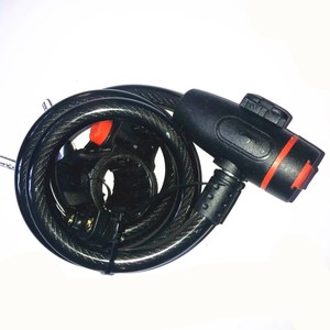 Candado de anillo para bicicleta, candado de cable de acero negro, control manual, candado de seguridad para ciclismo de montaña con soporte - Product Image 2