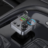 Adaptateur de voiture HOCO E86 48W double USB avec USB C portable pour émetteur FM Bluetooth, format audio MP3, fonction stéréo