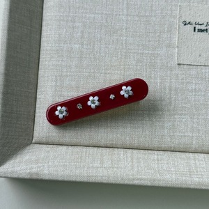 Pasador de pelo de acetato de concha de tortuga Vintage, pinza de pato para el pelo de flor de diamantes de imitación dulce para mujer y niña, accesorios cuadrados de moda, joyería - Product Image 4