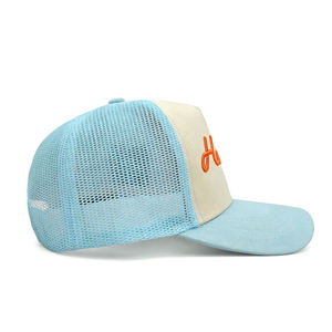 Gorras Trucker Personalizadas de Alta Calidad, Gorra Snapback de 6 Paneles con Parche de Cuero, Gorra Trucker de Malla Lisa para Hombre - Product Image 4