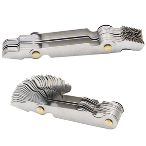 مقياس ملولب اللولبة, مقياس ملولب من الفولاذ المقاوم للصدأ 55/60 درجة ، متري ، بوصة ، ملولب ، مقياس ، ترس ، مسمار ، مقياس الملعب - Product Image 6