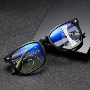 Gafas de lectura para presbicia, lentes de lectura con enfoque múltiple, antiluz azul, Zoom automático inteligente, distancia cerca de las gafas bifocales