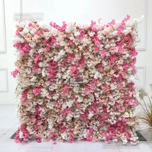 Cherry blossoms flower wall tree Customized Wall Wedding Decor Backdrop Decorative Rolled Up Artificial Flower