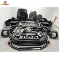 Kit carrosserie W463 G63 R Style en carbone sec pour Mercedes-Benz G500 G55 AMG G Wagon, comprenant Spoiler de capot, Pare-chocs, Cache-roue et Lame de pare-chocs, compatible avec les modèles 2000-2018