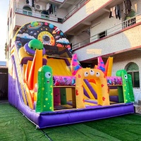 Toboggan aquatique gonflable en gros avec piscine, toboggan en PVC durable de qualité commerciale pour enfants et adultes, parc aquatique extérieur