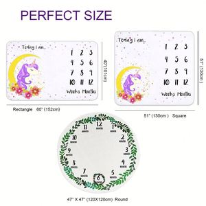 Digital Printing Floral Bonus Growth Newborn Christmas Photography Props Baby Milestone Monthly <b>Blanket</b> - Product Image 6