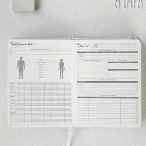 Planificateur de fitness en similicuir A5 Livre d'entraînement à couverture rigide pour suivre les <span class=keywords><strong>progrès</strong></span> de l'exercice pour les femmes et les hommes - Product Image 6