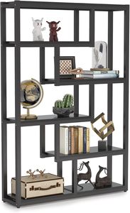 SENYU Industrial Black Metal Bookshelf 5 <b>Tier</b> Open Display <b>Shelving</b> Unit for Living Room - Product Image 6