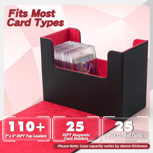 Boîte de rangement pour cartes graduées Dalle BGS Support en cuir PU pour cartes à échanger et de sport Deck Case pour cartes à jouer - Product Image 3