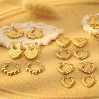 Lefeng Vintage Ternish Free U Shape Trendy Boucles d'oreilles géométriques en plaqué or 18 carats pour femmes