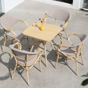 เก้าอี้รับประทานอาหารอลูมิเนียมโลหะเก้าอี้รับประทานอาหารกลางแจ้งเฟอร์นิเจอร์สวนสำหรับลานเก้าอี้ตั้งแคมป์แบบพับได้ - Product Image 6