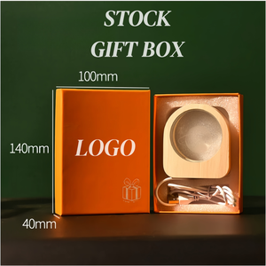 Lampu malam bola kristal Natal pola suasana hati berukir Laser 3D dasar kayu pengiriman cepat tujuh hari - Product Image 5