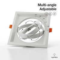 Support de plafonnier LED moderne en aluminium pour intérieur avec base AR111, cadre carré pour spot de plafond, style à visser, pour utilisation en entrepôt