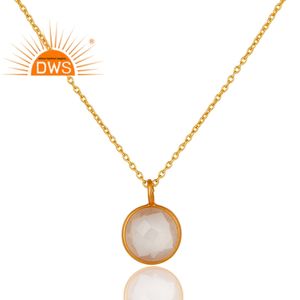 Fabricant de colliers de pierres précieuses en quartz rose Plaqué or 14 carats Collier pendentif en argent sterling 925 Bijoux Collection vintage - Product Image 2