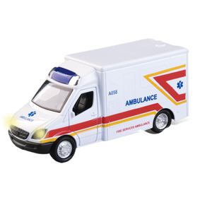 पांडा 1/36 स्केल डायकास्ट एम्बुलेंस और पुलिस कार मॉडल पुल-बैक डोर ओपन लाइट सजावट मिश्र धातु कार खिलौने संग्रह - Product Image 2