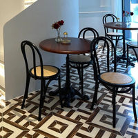 Ensemble table et chaises de salle à manger en bois massif de style américain, vintage, personnalisable, écologique, durable, 2 places, pour restaurants