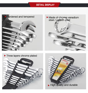 ชุดประแจ7ชิ้นงาน OEM ประแจวงล้อเหล็กคาร์บอนพร้อมปลายเปิดปรับได้ - Product Image 2