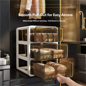 Maison Rectangle Boîte De Rangement En Plastique Épais PP Matériel Tiroir Type Placard Organisateur Vêtements Sous-Vêtements Chaussettes Soutien-Gorge Anti-Poussière <span class=keywords><strong>Trieur</strong></span> - Product Image 2