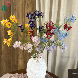 Charming Grass <b>Artificial</b> <b>Flowers</b> Mixed <b>Silk</b> Wedding Decoration 6-Forked Floral Arrangement - Product Image 1