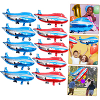 10 pièces/ensemble nouveau ballon de feuille d'avion en aluminium métallique de décoration de fête de forme personnalisée gonflable