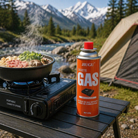 Barbecue portable en métal à gaz butane pour camping extérieur, avec charbon de bambou, coupe-vent, réglable, facile à utiliser, pour cuisine