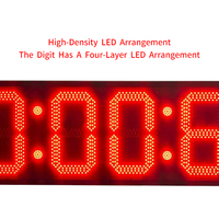 Temporizador LED Recargable de 8 Pulgadas y 6 Dígitos, Temporizador de Cuenta Regresiva LED Grande para Exteriores, Pantalla LED de Doble Cara, Mensaje Personalizado
